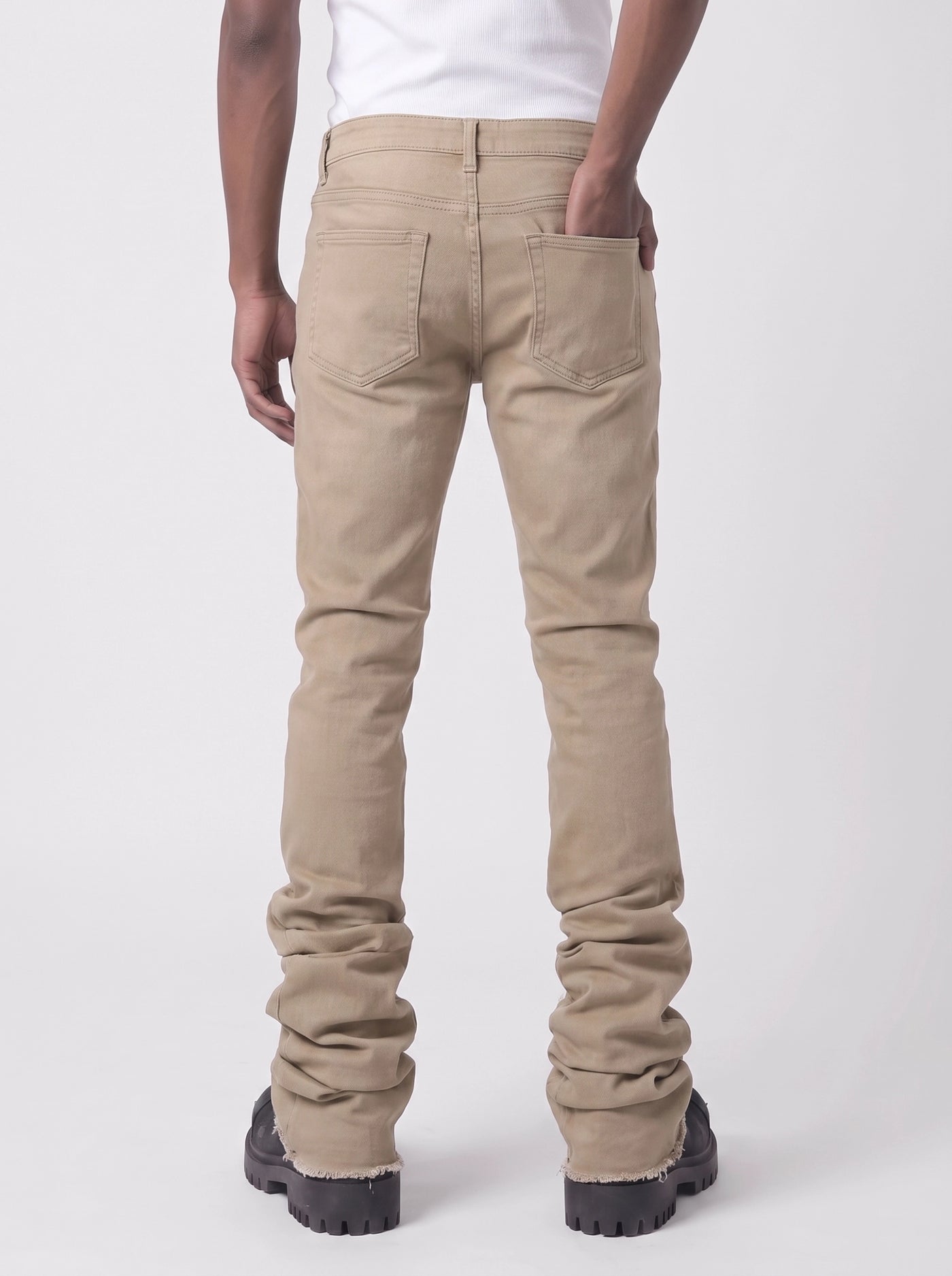 Stacked Jeans Beige