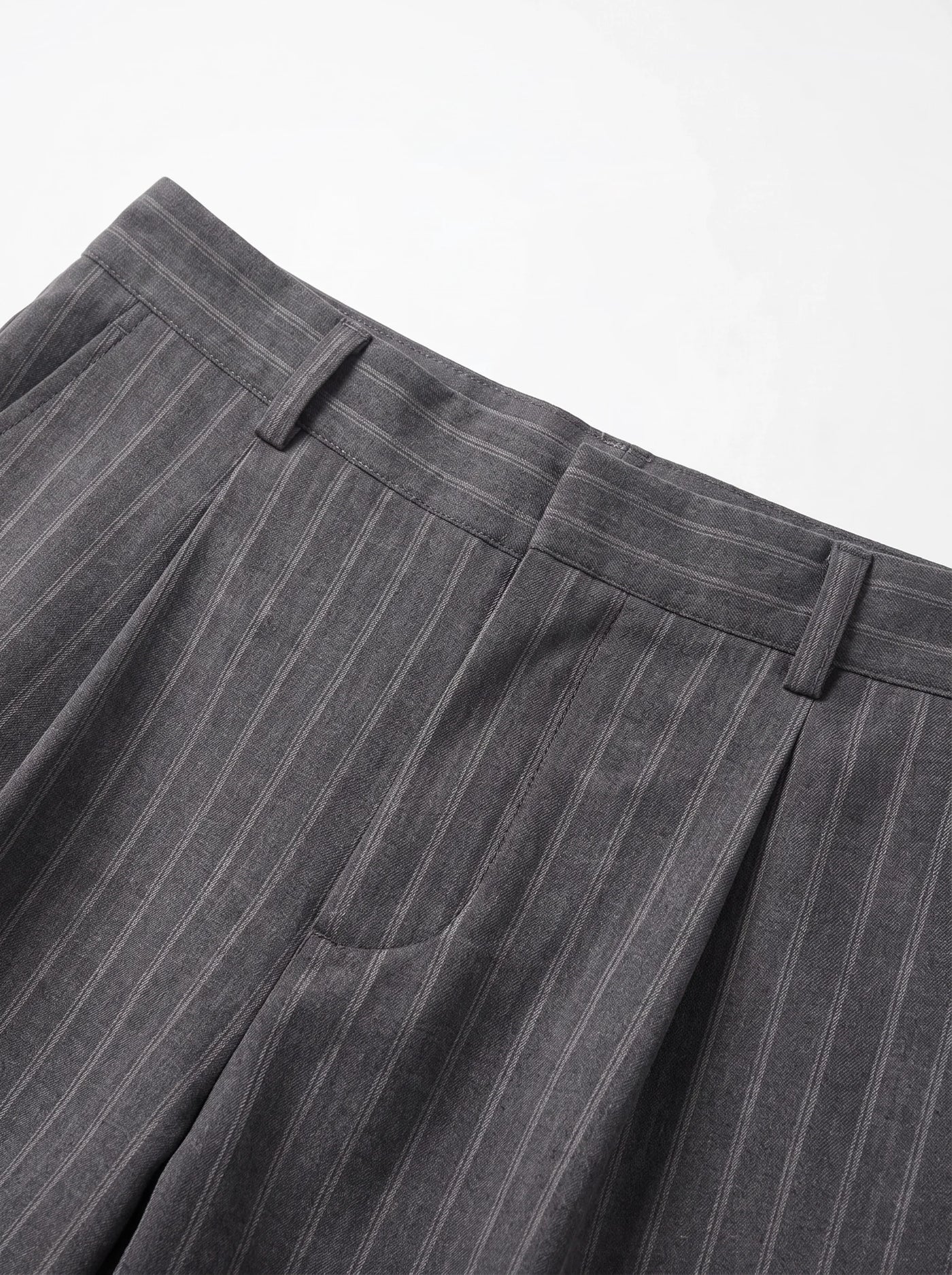 Syndicate Pinstripe Wide Leg Trousers Grey