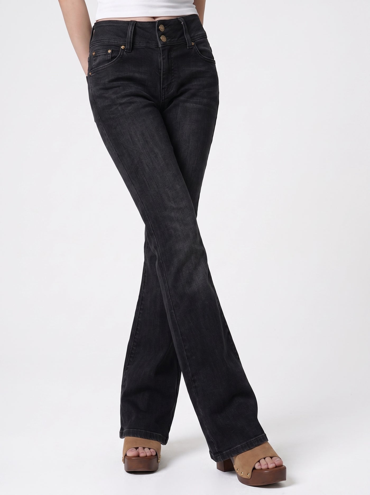 Y2K Flare Jeans black