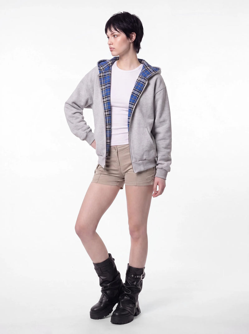 Doubletake Reversible Check Zip-Up Blue Check