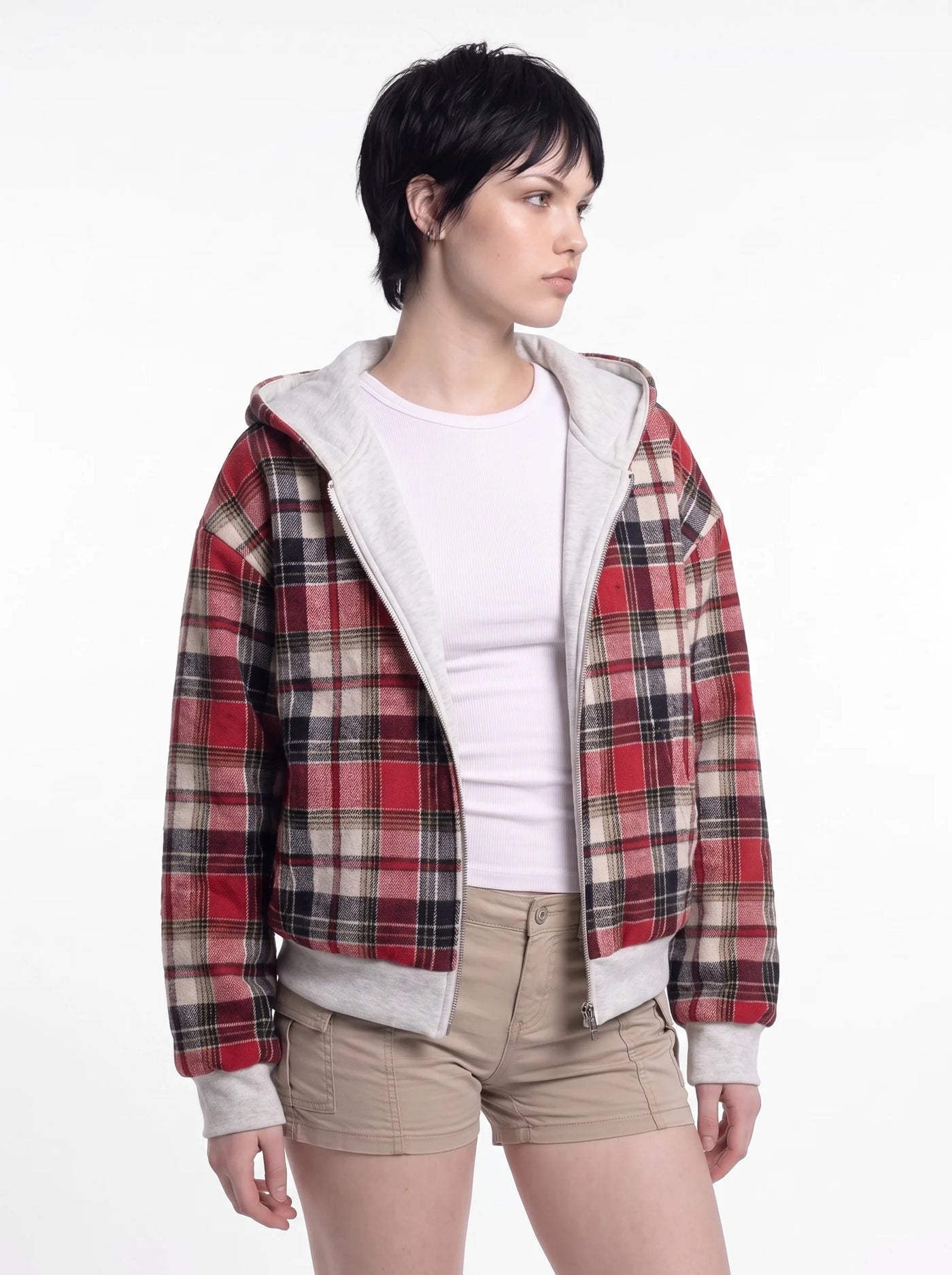 Doubletake Reversible Check Zip-Up Red Check