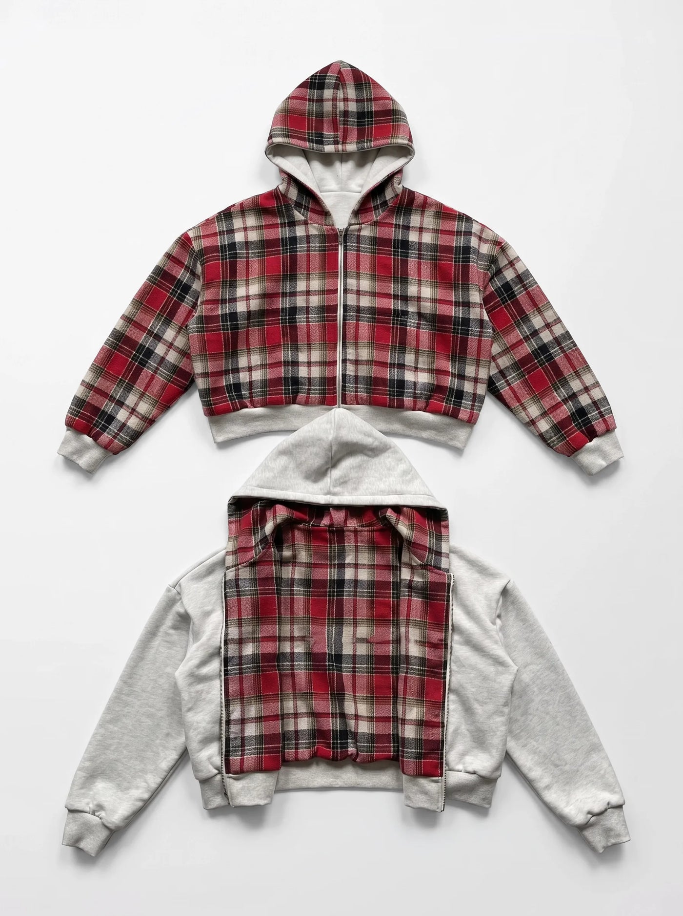 Doubletake Reversible Check Zip-Up Red Check