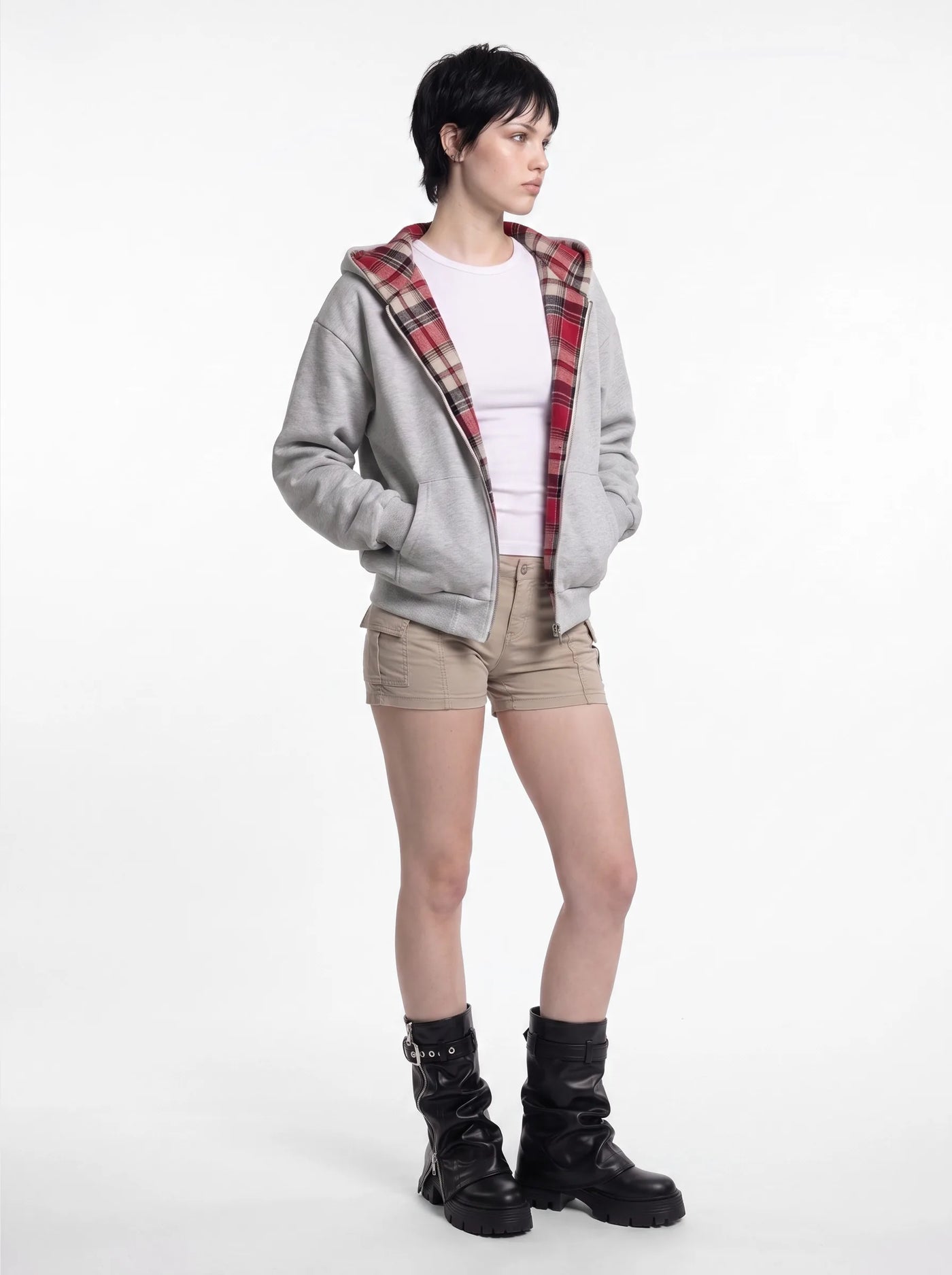 Doubletake Reversible Check Zip-Up Red Check