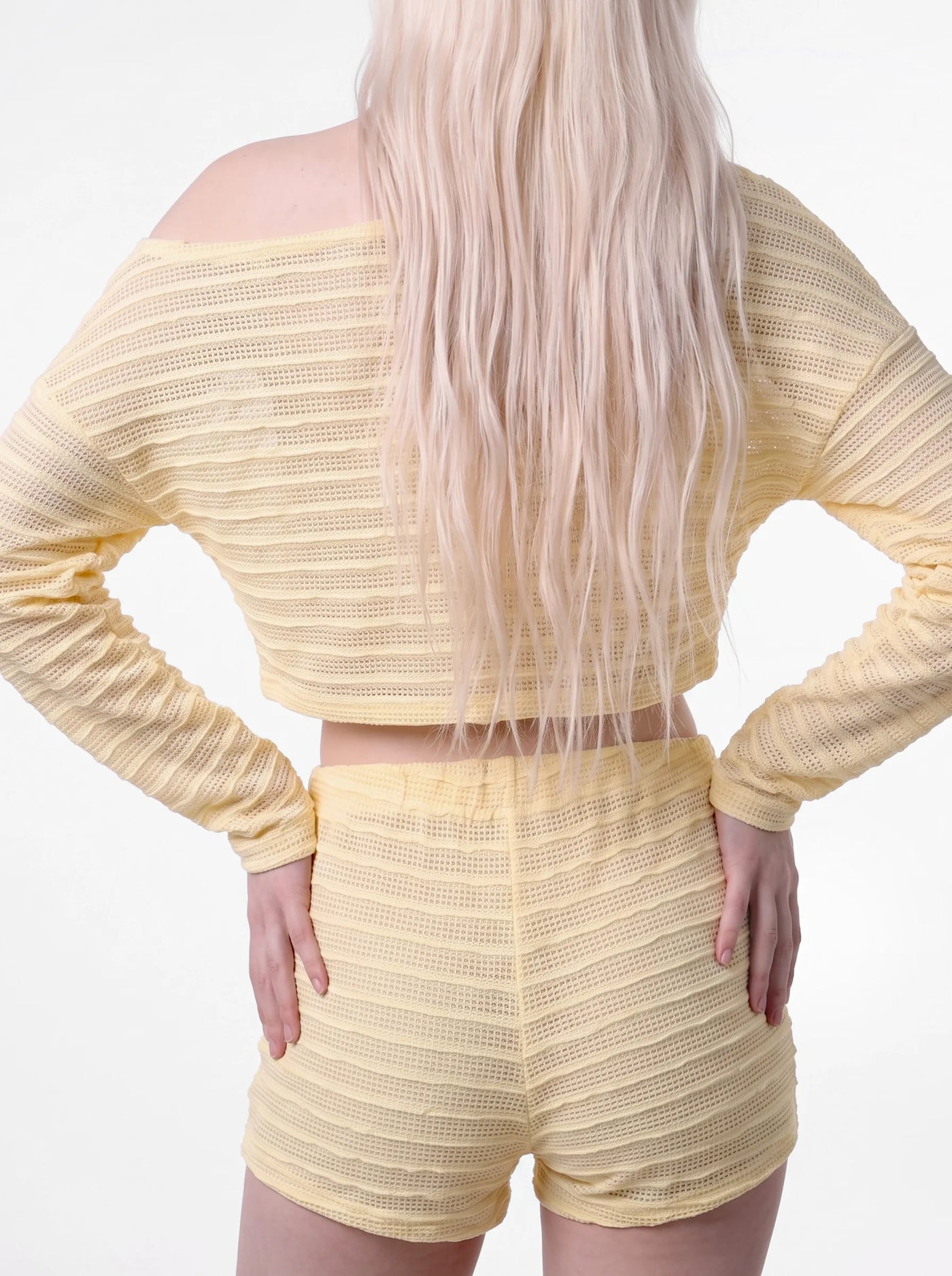 Riviera Off Shoulder Knit Set Yellow