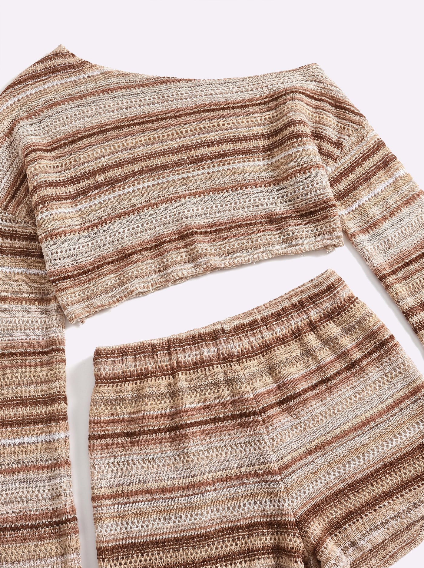 Riviera Off Shoulder Knit Set Beige