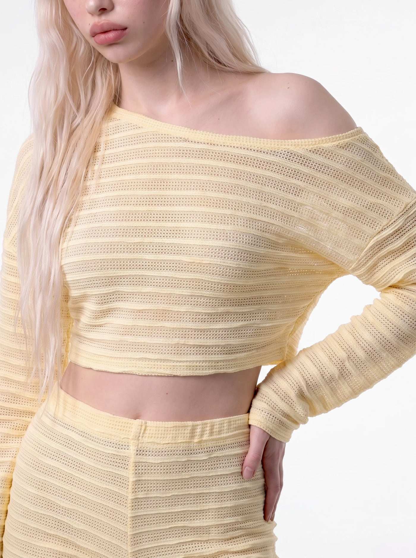 Riviera Off Shoulder Knit Set Yellow