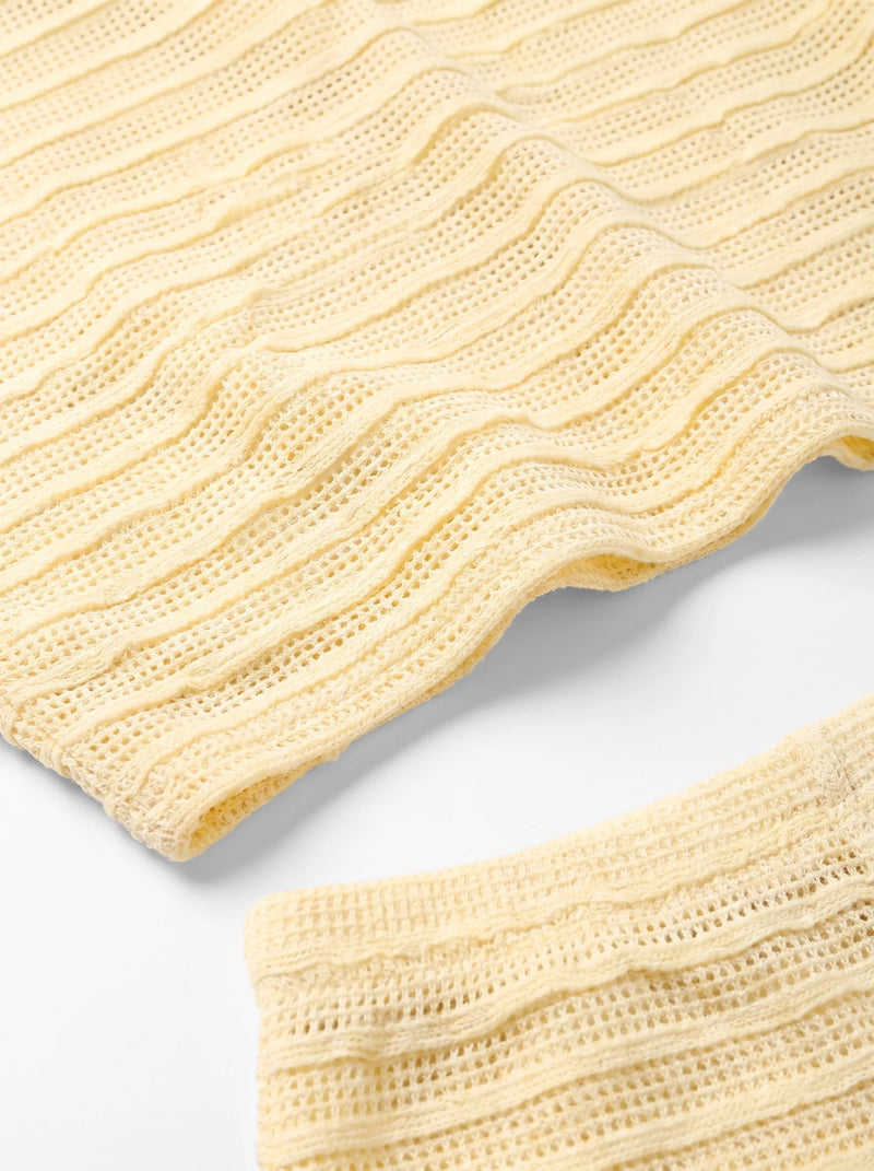 Riviera Off Shoulder Knit Set Yellow