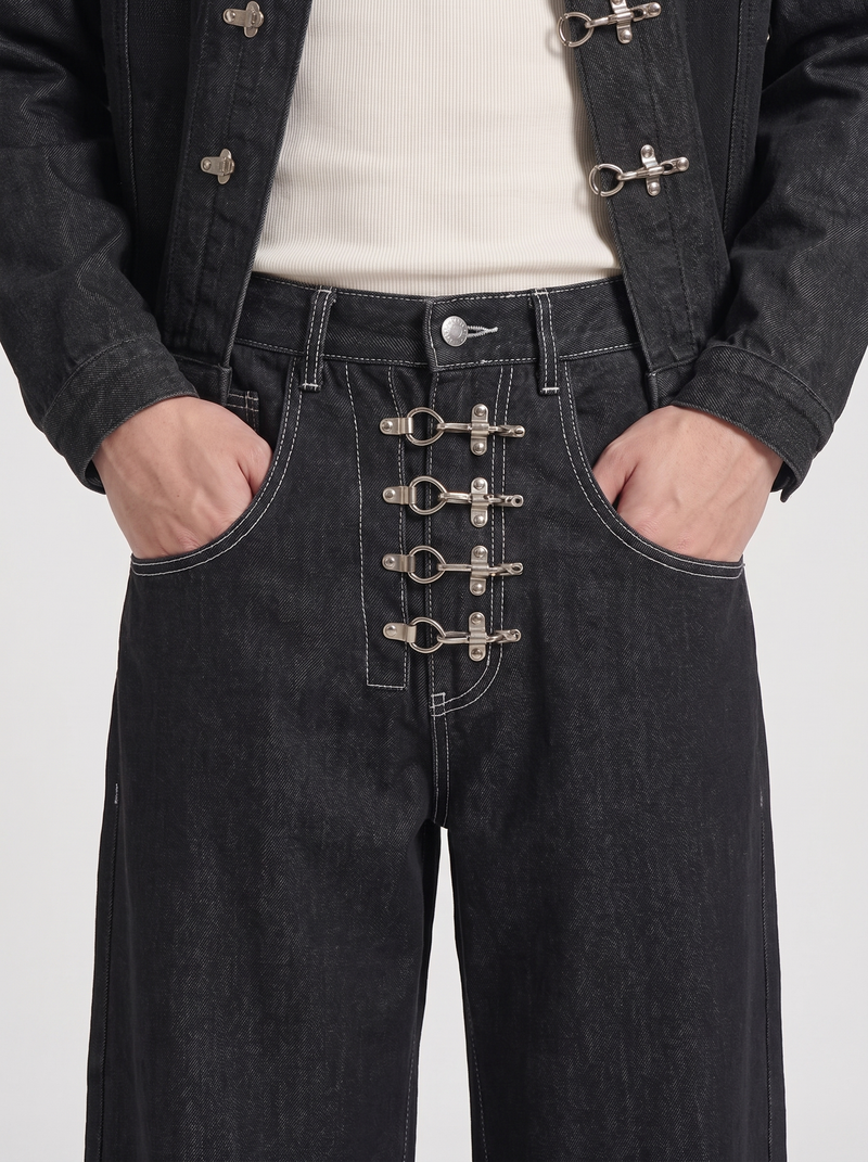 Clasp Wide-Leg Jeans