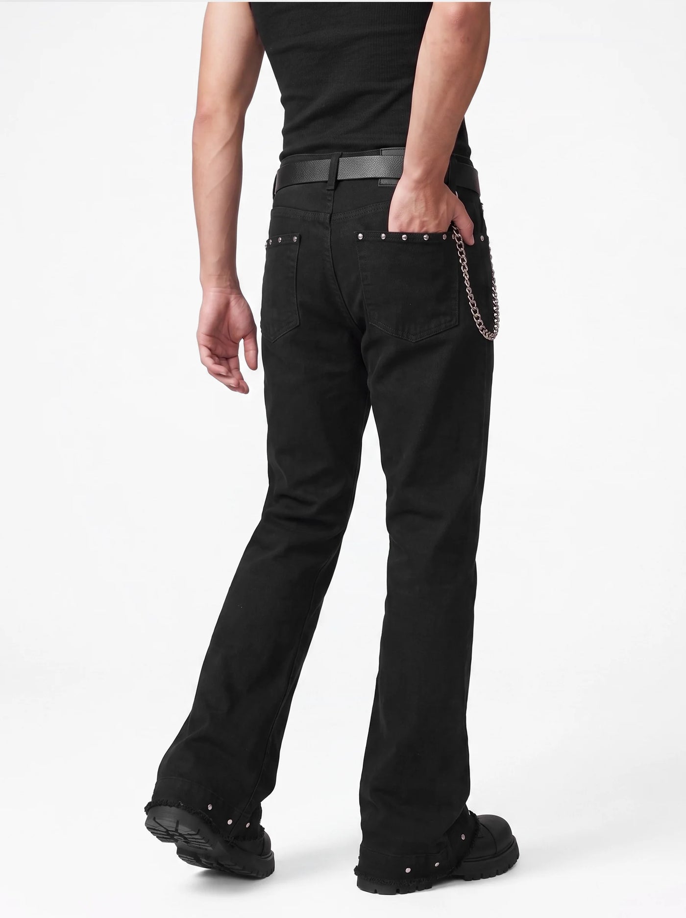 Rivet Straight-Leg Flared Jeans