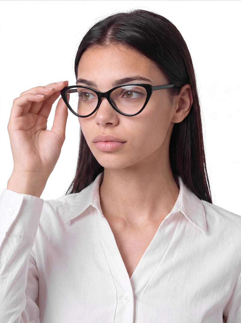 Scholar Square Frame Glasses Black