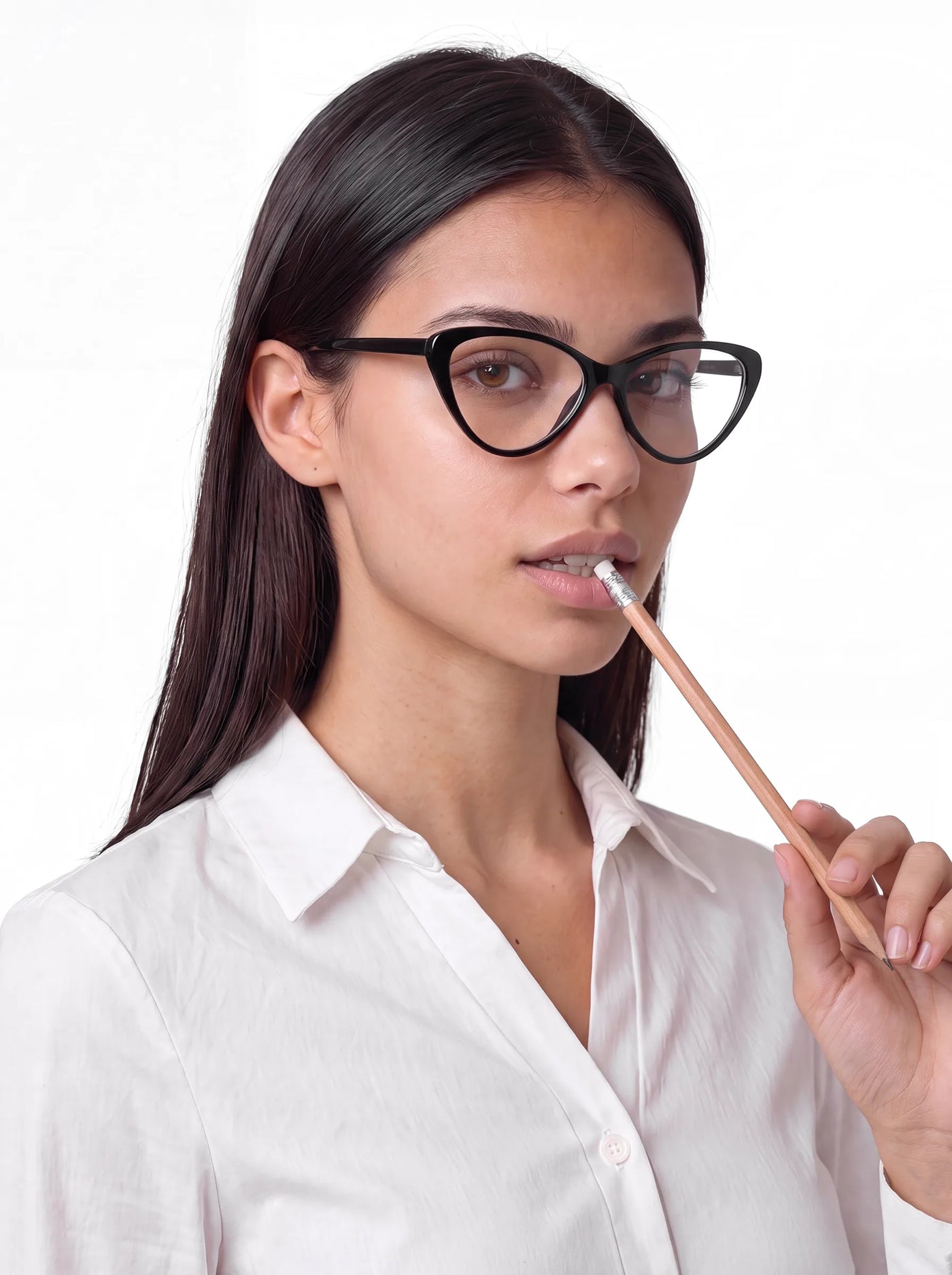 Scholar Square Frame Glasses Black