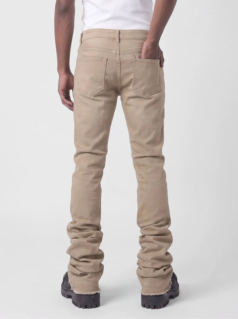 Stacked Jeans Beige