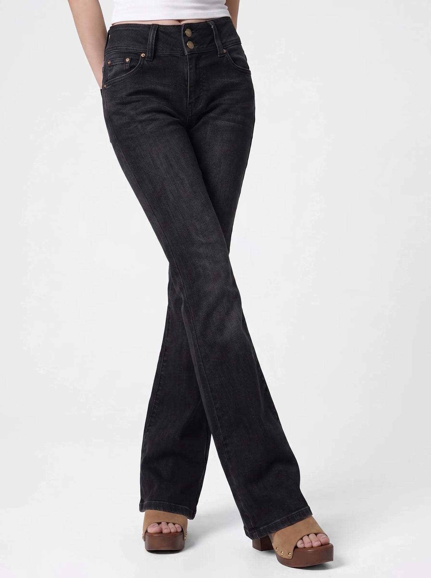 Y2K Flare Jeans Black